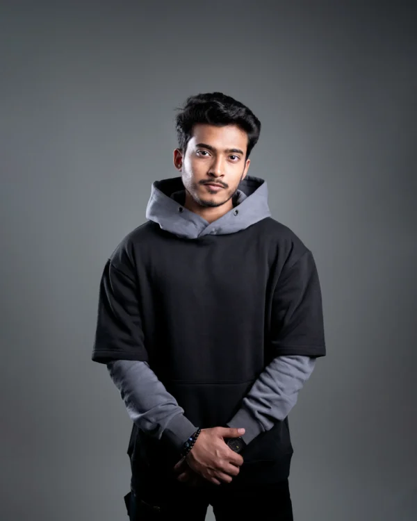 Double Sleeved Hoodie - Black