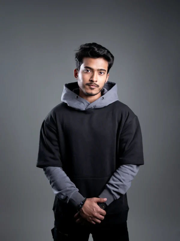 Double Sleeved Hoodie - Black