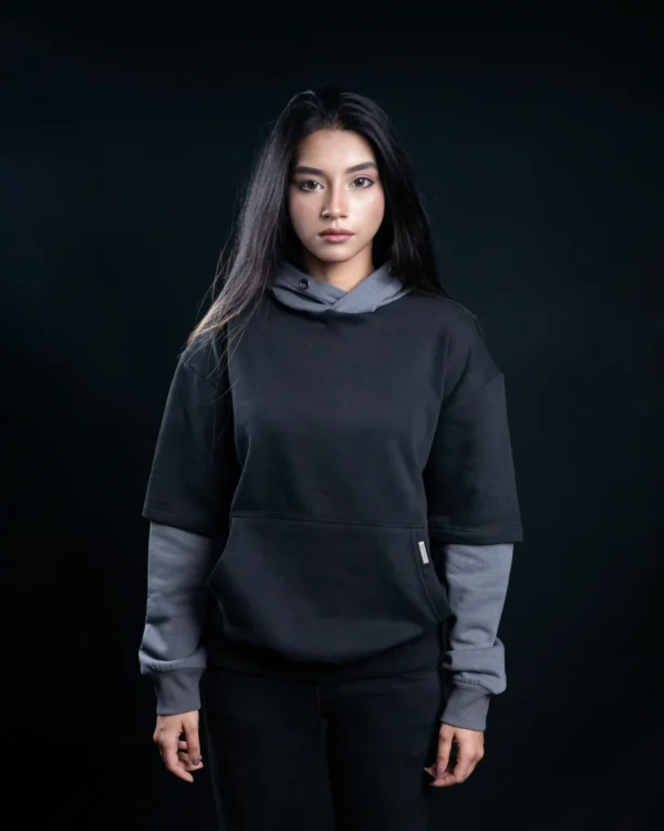 Double Sleeved Hoodie - Black