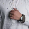 Jacquard Punjabi - White - Crest