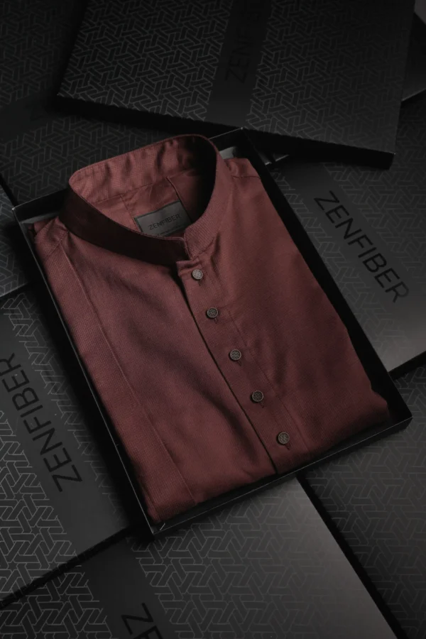 brown-kurta-men-with-box-in-bd Jacquard Kurta - Brown