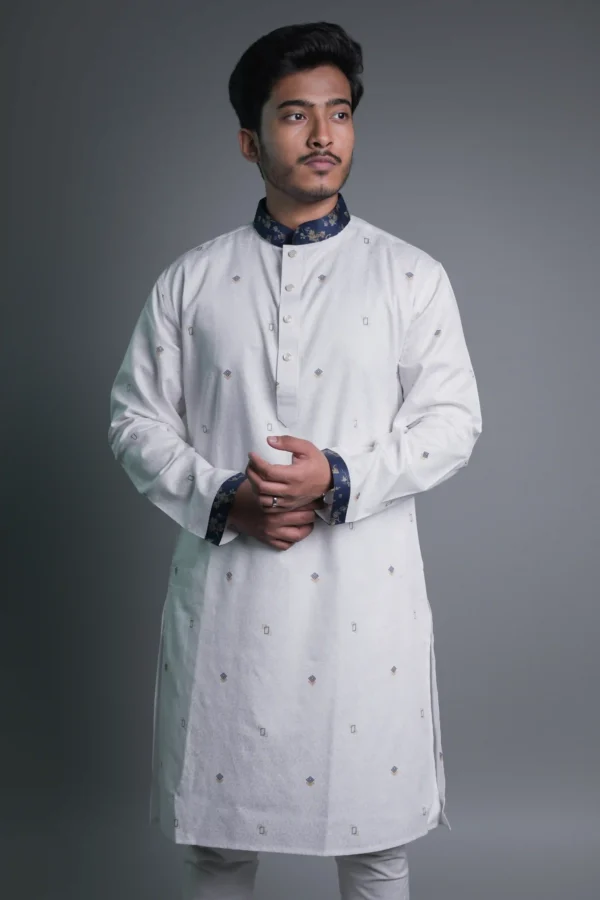 Jacquard Punjabi - White - Recto