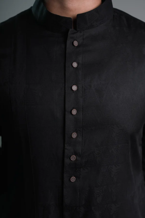 eid-kurta-in-bd-black-zenfiber Jacquard Kurta - Black