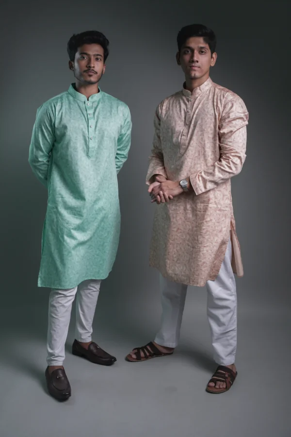 Printed Punjabi - Peach