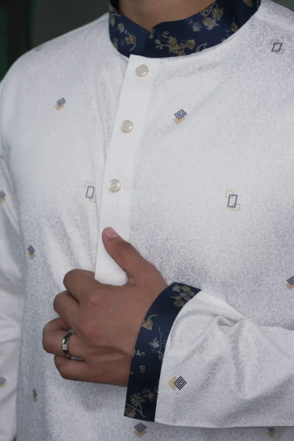 Jacquard Punjabi - White - Recto