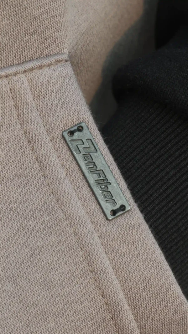 hoodie with metal label zenfiberbd Double Sleeved Hoodie - Coffee
