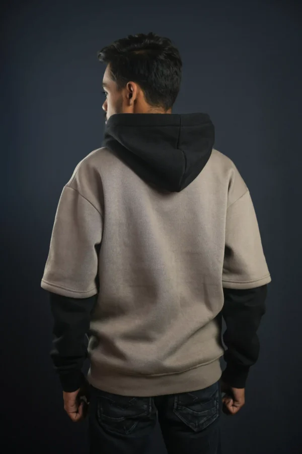men hoodie in bd unique high quality Double Sleeved Hoodie - Coffee