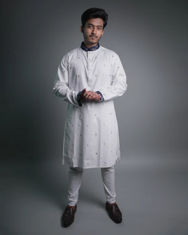 Jacquard Punjabi - White - Recto