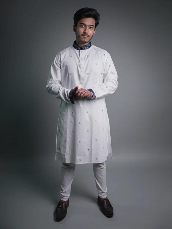 Jacquard Punjabi - White - Recto