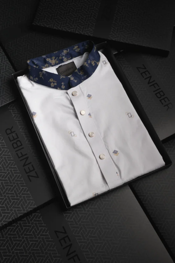 Jacquard Punjabi - White - Recto